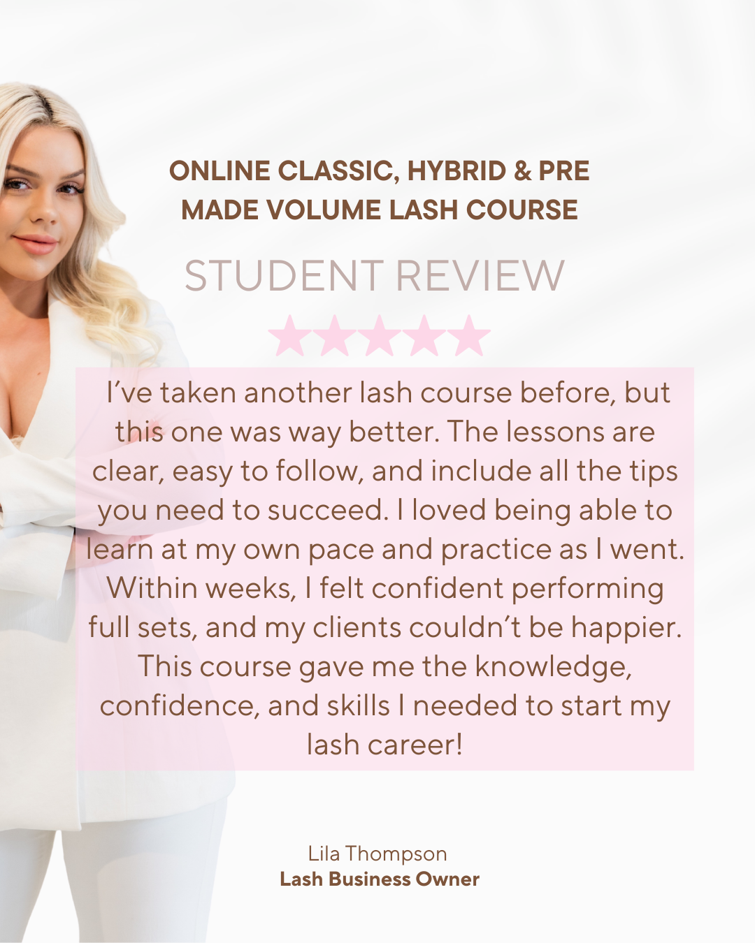 Online Classic, Hybrid & Volume Lash Boss Business Course w Kit